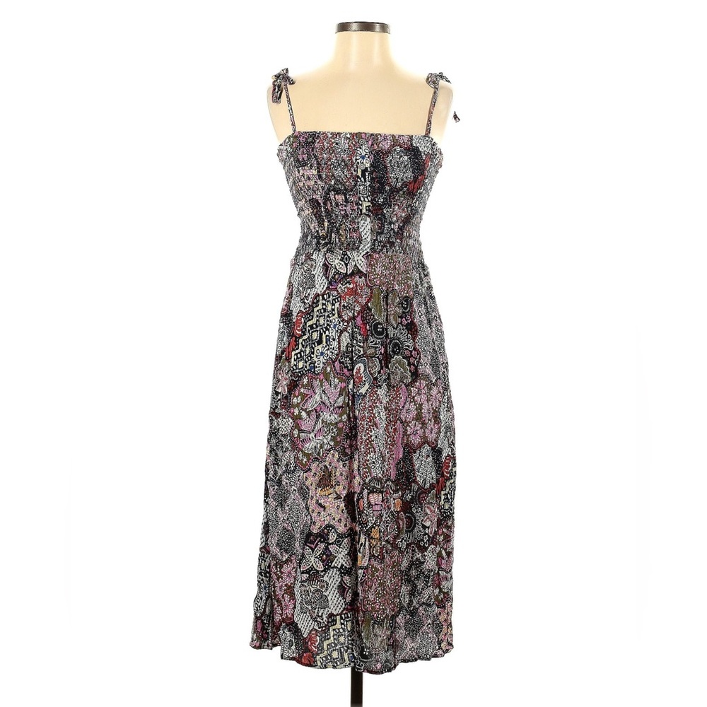 Multi-Colored Spaghetti Strap Midi Sundress